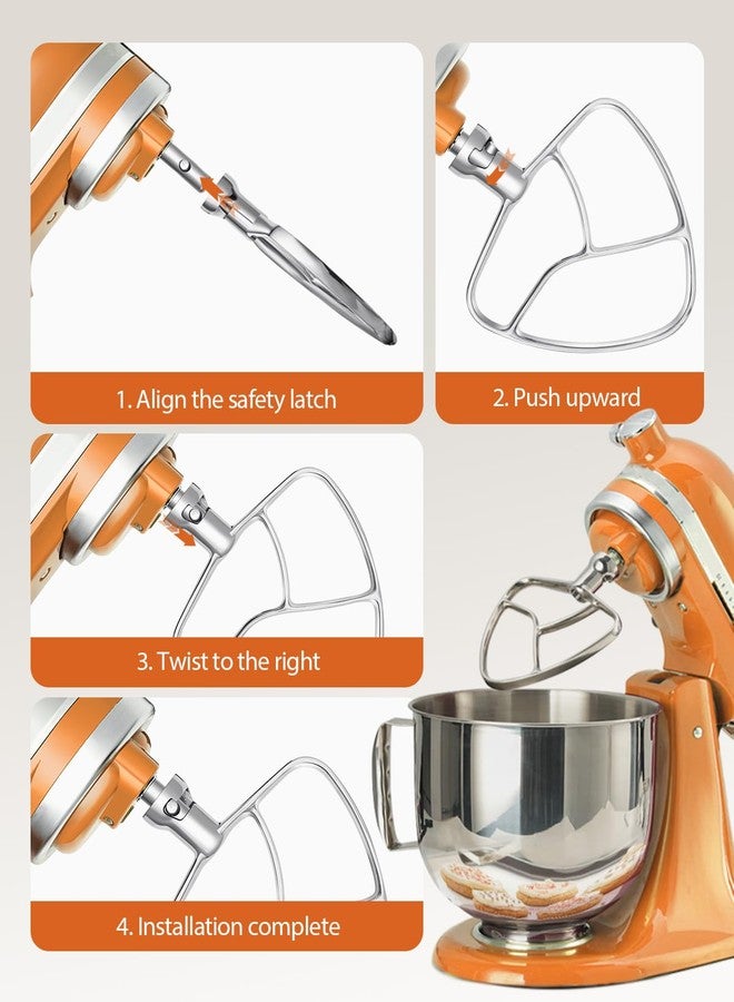 PHCOHIDO Flat Beater Replacement Fit for Kitchen aid 5Qt Bowl Paddle Attachment for Tilt-Head Stand Mixers K45B,Stainless Steel Pastry Beater/No Coating/Dishwasher Safe - Image 4